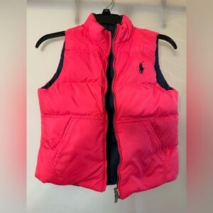 Ralph Lauren Reversible Pink NAVY Quilted Vest M Girls